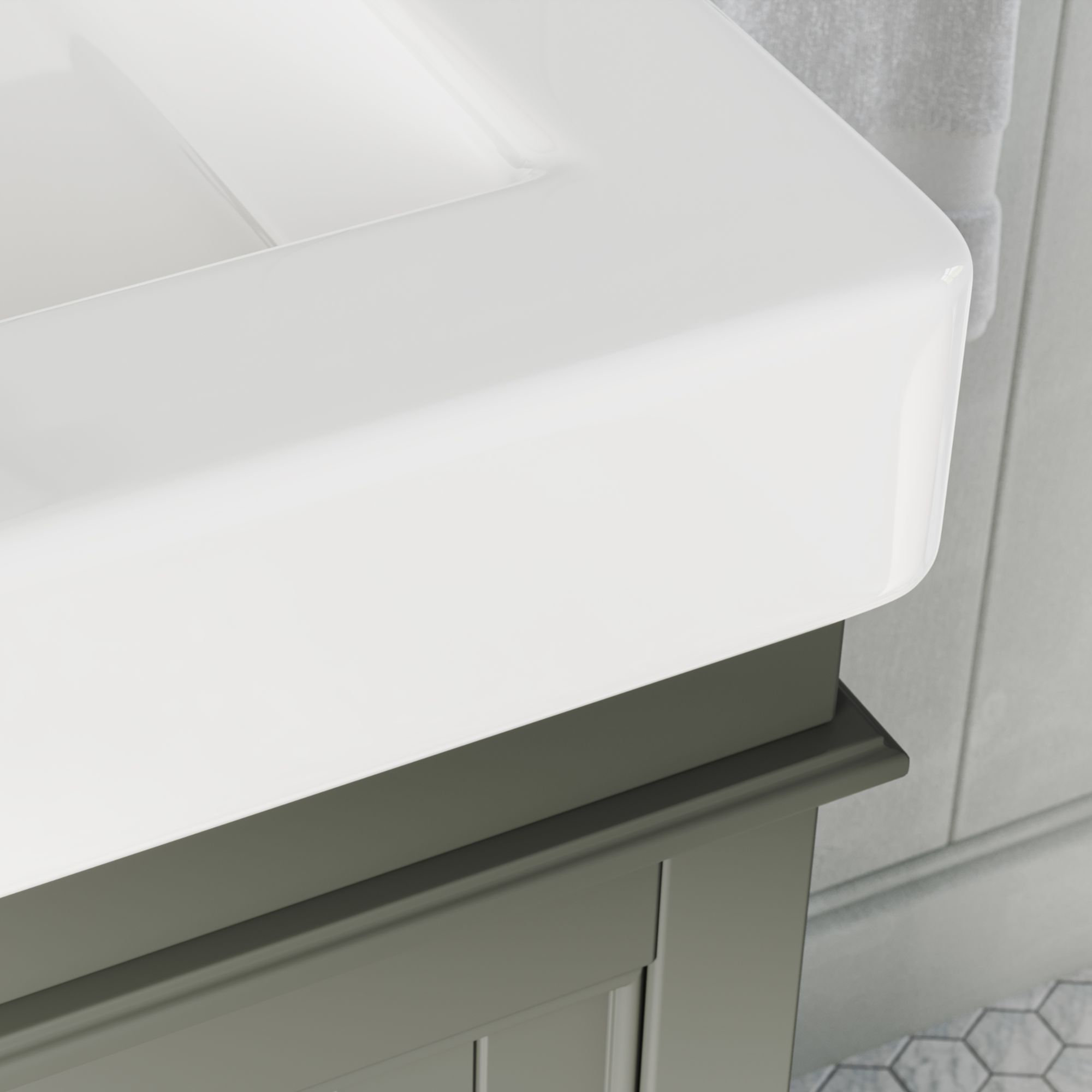 Dawson Bathroom Vanity, Single Sink, 24", Pewter Green, Freestanding