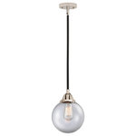 Innovations Lighting - Innovations Beacon 1 Light 8" Mini Pendant, Black PN/Clear - *Part of the Nouveau 2 Collection