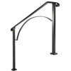 Handrails for Outdoor Steps Wrought Iron Stair Railing Black Handrails, For 3-4 Steps