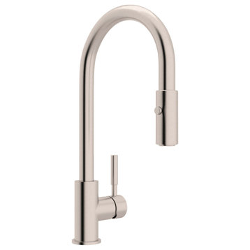 Rohl R7520 Lux 1.8 GPM 1 Hole Pull Down Kitchen Faucet - Brushed Stainless