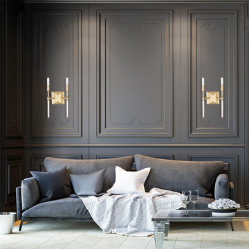 Delaney 2-Light Wall Sconce, Brass, Crystal Detail