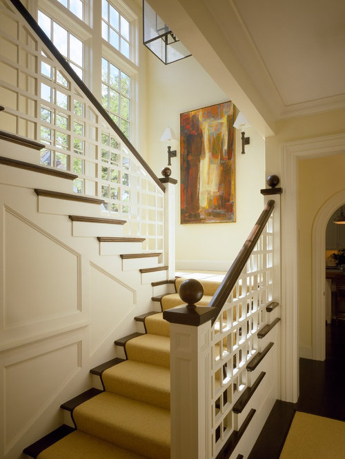 casa traditional designs staircase su painted hand interior rail stair railing houzz stairs landing staircases stairways escaleras switchback remodel boston