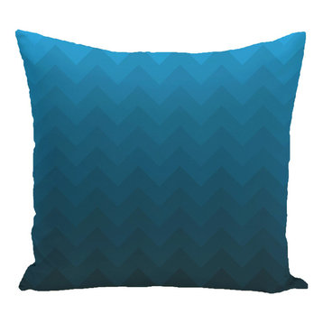 Depth Perception Stripes Print Pillow, Teal, 20"x20"