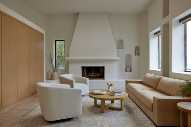 Example of a tuscan living room design in Los Angeles