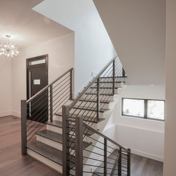 Project #79 | Minimalist Staircase with Black Horizontal Rods