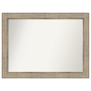 Trellis Silver Non-Beveled Wood Wall Mirror 44x33 in.