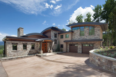 Inspiration for a contemporary exterior home remodel in Denver