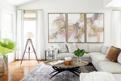 Living room - contemporary living room idea in Charleston