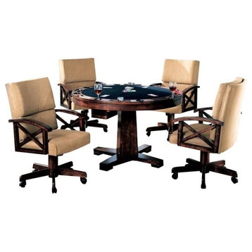 Bowery Hill 5 Piece Traditional Wood Dining Set in Tobacco/Tan
