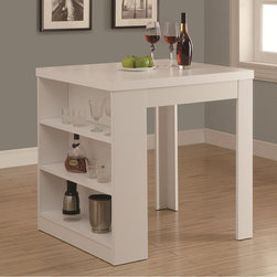 White Hollow-Core Counter Height Table - Products