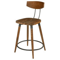 INK+IVY Frazier Armless Wood Counter Stool With Back