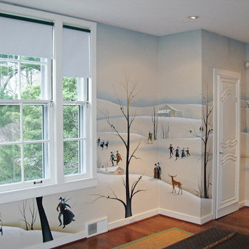 Hand painted wallpaper showroom