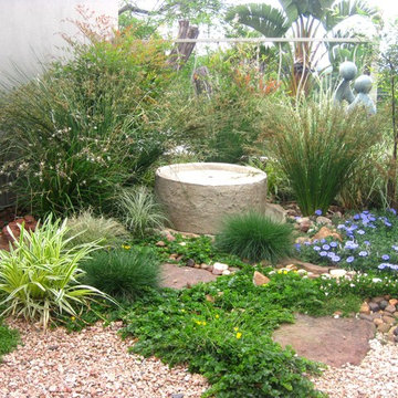 Small split level, Oriental inspired garden