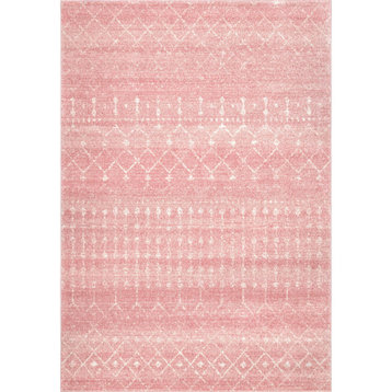 nuLOOM Moroccan Blythe Contemporary Area Rug, Pink 5'x8' Oval
