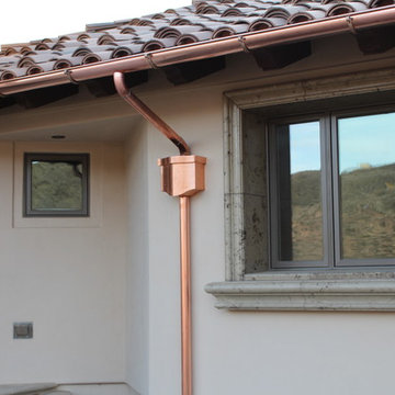 Copper Half Round Gutters New Home in Palmdale Ca. Work in Progress