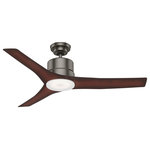 Casablanca Fan Company - Casablanca 52" Piston Outdoor Brushed Slate Ceiling Fan, LED and Handheld Remote - aking cues from the early American Industrial Age, this industrial ceiling fan is a unique blend of inspirational styles. The Piston gets its name from its likeness to machine pistons from old, large machinery. Clean lines and slick finishes combine with the mid-century blade design to provide a look that is undoubtedly modern and truly Casablanca. This damp-rated fan was built to withstand the elements making it a perfect fit for areas exposed to moisture and humidity. Constructed with stainless steel hardware, the Piston is a unique addition to a large sunroom, patio, or bathroom boasting an industrial style.