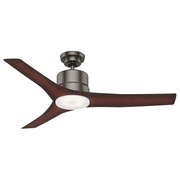 Casablanca 52" Piston Outdoor Brushed Slate Ceiling Fan, LED and Handheld Remote