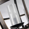 5-Light Antique Bronze Globe Orb Cage Chandelier With Glass Sconces Farmhouse