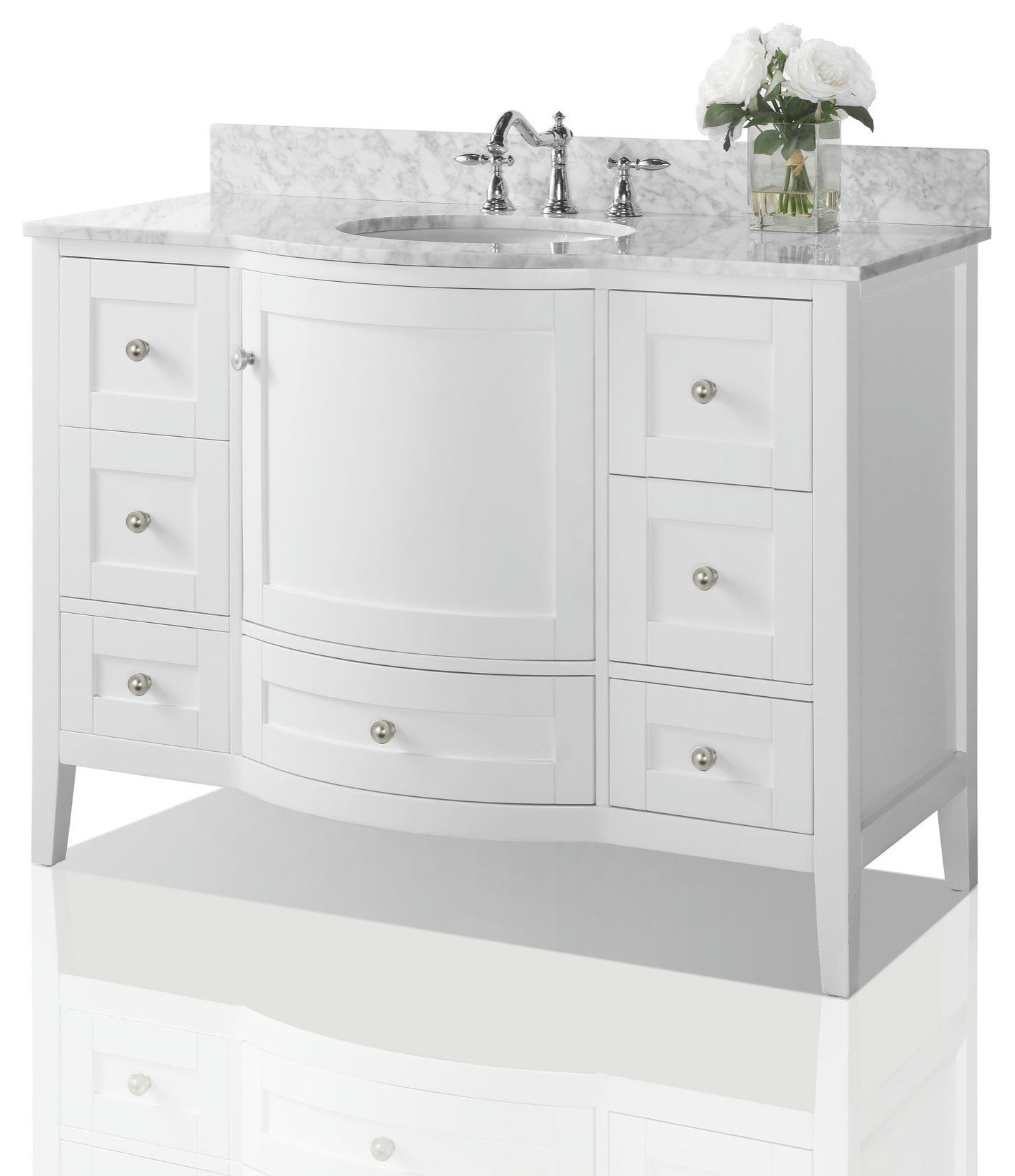 Lauren 48 in. Bath Vanity Set in White - Transitional - Bathroom ...
