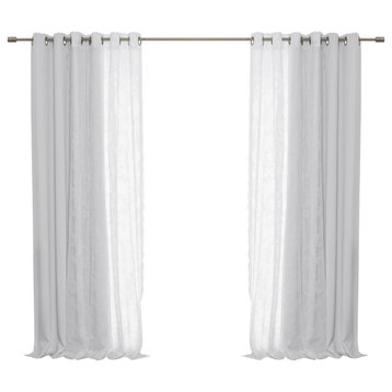 Rose Sheers and Blackout Curtains, Vapor, 52"x84"