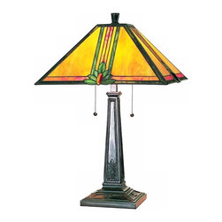Lite Source - Lite Source Oak Leaf Tiffany Table Lamp - Table Lamps