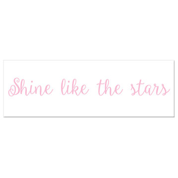 Shine Like The Stars 12"x36" Canvas Wall Art, Pink