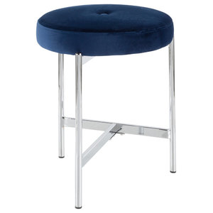 Vanity Stool White Vinyl Cushion Contemporary Vanity Stools