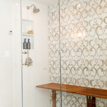 Eton Master Bath Remodel with Built-In Washer Dryer Custom Cabinet in Towson