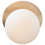 Maxim - Vesper One Light Wall Sconce - Inspired by both Mid Century Modern and Scandinavian Contemporary this collection spans a large breadth of today's interior design. Straight tubing finished in Satin Brass supports hand blown Satin White cased glass globes. Black accents of metal and Black marble add dramatic detail and upscale appeal.