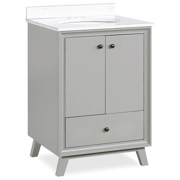 Pemberly Row 24" Inch Bathroom Vanity with Sink in Gray