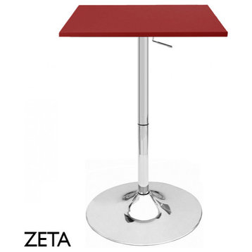 Set of 4 Modern Home Zeta Contemporary Adjustable Height 24" Bar Table - Polish