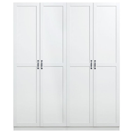 Hopkins Modern Freestanding Storage Closet- Set of 2, White, 2-Piece