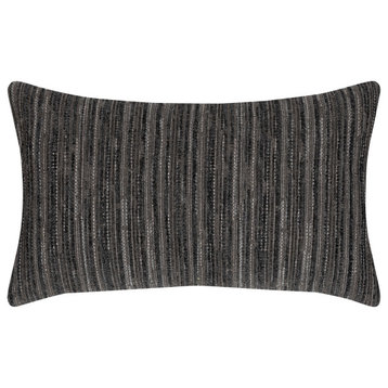 Luxe Stripe Charcoal Indoor/Outdoor Performance Pillow, 12"x20"