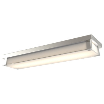 Helios 1 LED Vanity Light In Buffed Nickel With Silk Screened White Glass