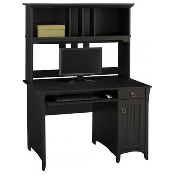 Scranton & Co Contemporary Engineered Wood Mission Desk with Hutch in Black