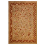 Bareens Designer Rugs - Antique Vegetable Dyed Shama Taupe/Rust Wool Rug - 10'3'' x 12'11'' - Designed with mesmerizing intricacy and gorgeous color palette, this hand-knotted masterpiece demonstrates the beauty and electrifying thrill of Pak Persian art. These meticulously hand-knotted Pak-Persian rug is made with pure wool and features breathtaking traditional, transitional, and tribal designs in bold luxurious color pallets. Known for their intricate designs these rugs are a reproduction of Persian rugs, made in Pakistan with unique Mughal designs. Made by master weavers using the same Persian texture, design and dying technique, we wanted to produce the most significant manifestation of Persian art, life, and culture. This rug is most famous for its exceptional quality, incredible designs, patterns, and vibrant rich color. Pak-Persian rugs made with Persian weave with high knot counts, which enables the high intricacy and detail found in the patterns are also referred to as "State of art", each color adds a rich beautiful detail in the artwork of this rug. The design, color, and beautiful chromatic composition with a vibrant sheen with intricate designs, exude beauty, elegance, and quality make this rug a masterpiece of its own.