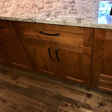 Dura Supreme Cabinets Knotty Alder Butternut Romanix Granite Galley Kitchen