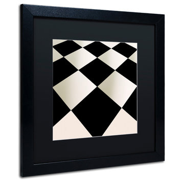Color Bakery 'Fifties Patterns V' Art, Black Frame, Black Matte, 16"x16"