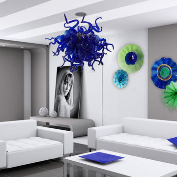 Viz Art Glass Chandelier & Wall Plate Combination