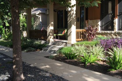 Photo of a small modern partial sun front yard landscaping in Austin.
