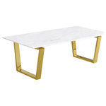 Meridian Furniture USA - Cameron Gold Coffee Table - The Cameron table, by Meridian Furniture. Featuring a beautiful contemporary design. Constructed of gold finished stainless steel and solid stone top, it's guaranteed to be the highlight of any room.
