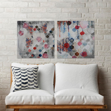 Fishscale Blossoms III Diptych
