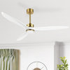 60" 3-Blade Reversible LED Ceiling Fan With Remote Control and Light Kit, Gold