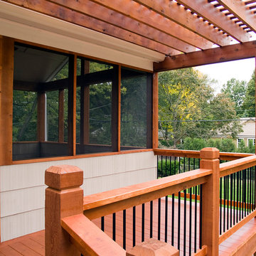 Lamping - Cedar deck in Kansas City with screened in porch.