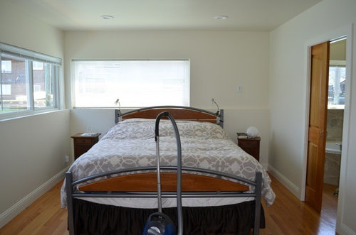 high windows in bedroom