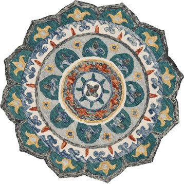 Eclectic Floral Mandala Indoor Area Rug, 6' Round