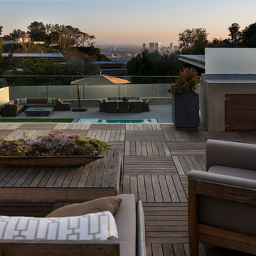 Wallace Ridge Beverly Hills modern luxury home rooftop terrace