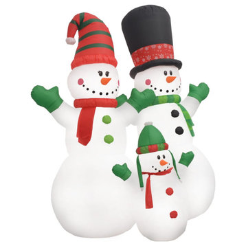 vidaXL Christmas Decoration Inflatable Snowmen Family LED Party Decoration IP44