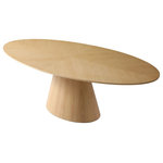 Meridian Furniture - Gavin Dining Table, Large - Give your dining area a natural look with this Gavin white oak dining table. Crafted from wood and featuring an oval design, this table is both sturdy and roomy so you can entertain plenty of guests. Its white oak wood veneer finish creates a natural look inherent to any dining space. Its mid-century design is perfect for contemporary, classic, and rustic homes, making it a versatile piece that fits into any kitchen or dining room.