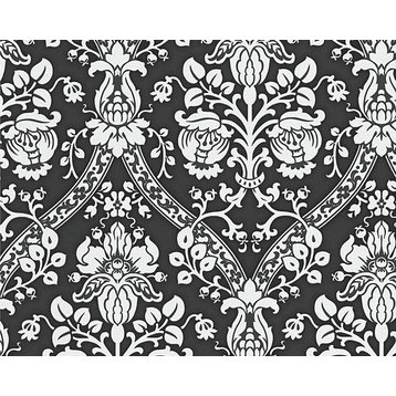 Non-Woven Wallpaper - DW323956895 Black and White Wallpaper, Roll